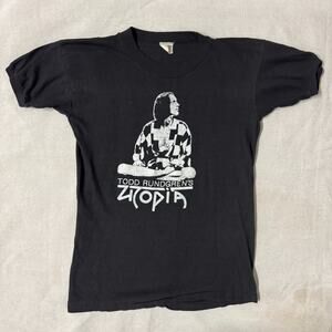 Vintage 70s Todd Rundgren Utopia Prog Rock Band Black Medium T Shirt